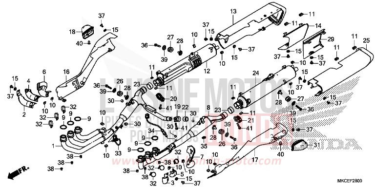 EXHAUST MUFFLER for Gold Wing DARKNESS BLACK METALLIC (NH463) from 2019